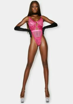 Poster Grl Flirt Worst Behavior Lace Bodysuit Lingerie & Sleepwear